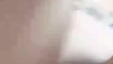 Cute smiling face girl naked on video call to lover