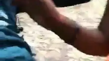 Malli aunt Giving Blowjob Outdoors