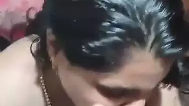Dehati sex of a Sali sucking her Jija’s dick in the bathroom