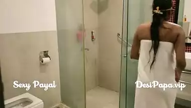 desi south indian girl young bhabhi Payal in bathroom taking shower and masturbation