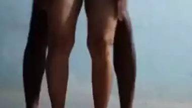Horny Desi man and masked wife have XXX chudai in standing position