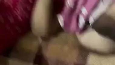 Son masturbating before mom with her big boobs shown